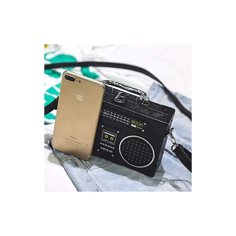 Bolso bandolera clásico con forma de radio para mujer, con
