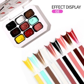 AIJIMEI Ombre Gel, Gradient Painting Gel, Ombre Gel Nail Polish, Including 100 Nail Sponges And Grabbing Pen Suitable For Salons And Family DIY (A8)