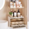 Delamu Bathroom Organizers and Storage, 2 Tier 3 Drawer Makeup