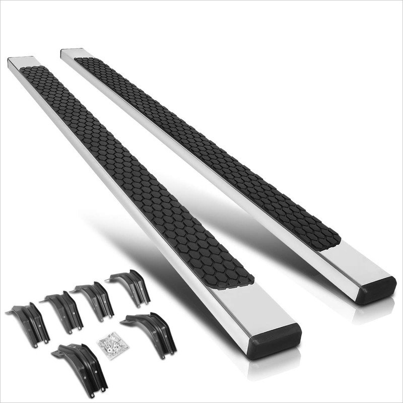 [Pair] 5" Chrome Stainless Running Boards Side Step Bars Compatible