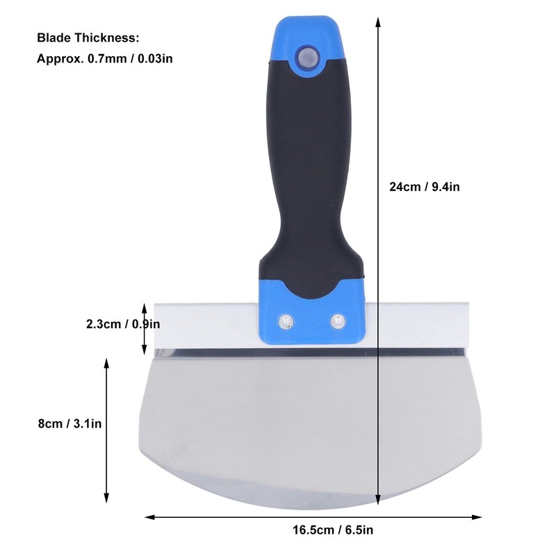 Spachtel, rund, Bogenspachtel, robust, rutschfest, mit ergonomischem Griff, für Trockenbau