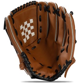 KRTOYUST® | Baseball Glove | Performance Composite Leather Baseball Mitts for Adult Youth | Baseball Softball Outfield Infield Mitts (Brown, 11.5 Inch, Right Hand Throw)