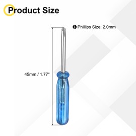 uxcell 6pcs Mini Phillips Screwdriver 2.0mm 45mm Length Micro Precision Cross Head Screw Driver with Non-Slip Handle for Watch Eyeglasses Electronics Small Appliances Repair