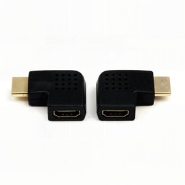 RHINORO Turning Left & Right Angled Adapter Compatible with HDMI Port Coupler Male to Female 90 & 270 Degree (2 pcs a bag)