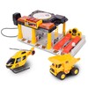 Mini Dig Vehicle Motorized Playset Construction Site Garage with Front
