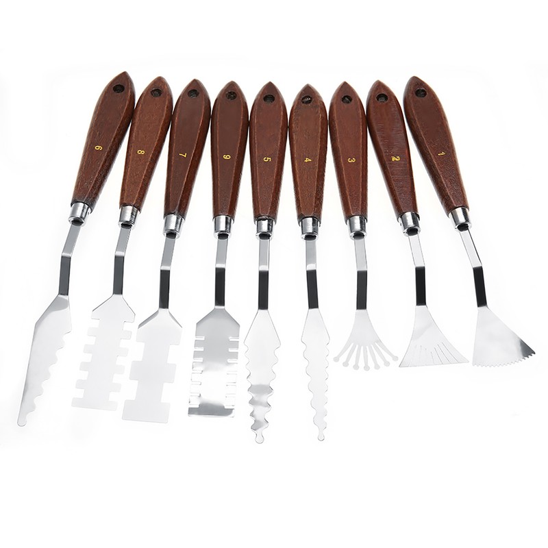 9PCS Professional Spatula Paint Mixture Scraper Set Artist Oil Painting