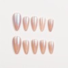 Pearl Chrome Hand Painted Almond Press On Nails, Pearl Chrome
