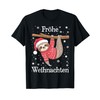 Sloth Merry Christmas Funny Christmas Shirt Family T-Shirt, black