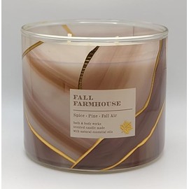 Fall Farmhouse Candle 3 Wick w Natural Essential Oils Bath and Body