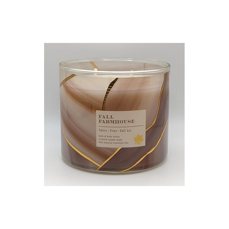 Fall Farmhouse Candle 3 Wick w Natural Essential Oils Bath