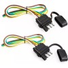 Ekrnlyi 4핀 트레일러 커넥터(2팩) 먼지 덮개가 있는 25인치 16AWG 4방향