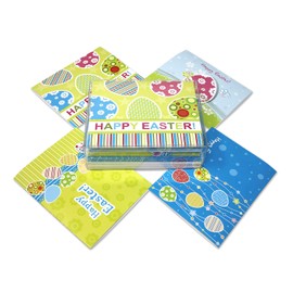 Happy Easter Blank Note Cards - Greeting Cards with Envelopes - 4 Unique Designs - 5.5"x4.25" (24 Pack)