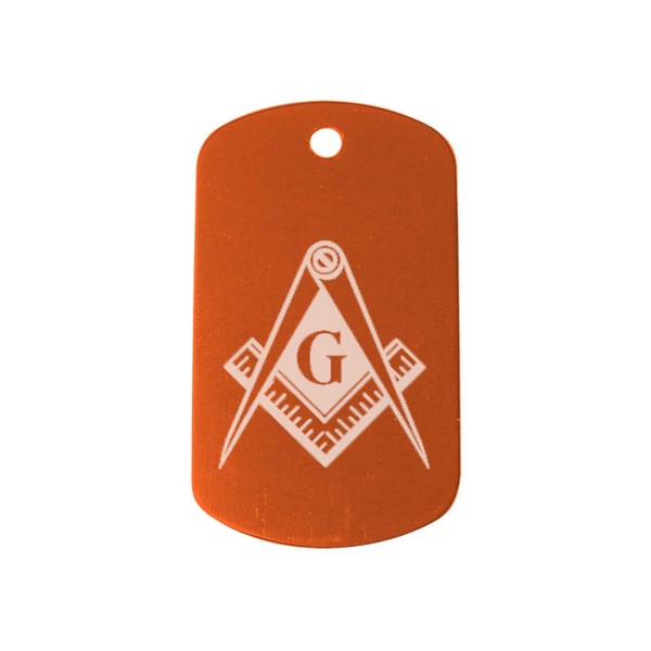 Masonic Calipers Orange Dog Tag Custom Engraved By NDZ Performance