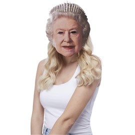 Smiffys The Queen Printed Card Mask, Union Jack Fancy Dress, The Queen Dress Up Masks