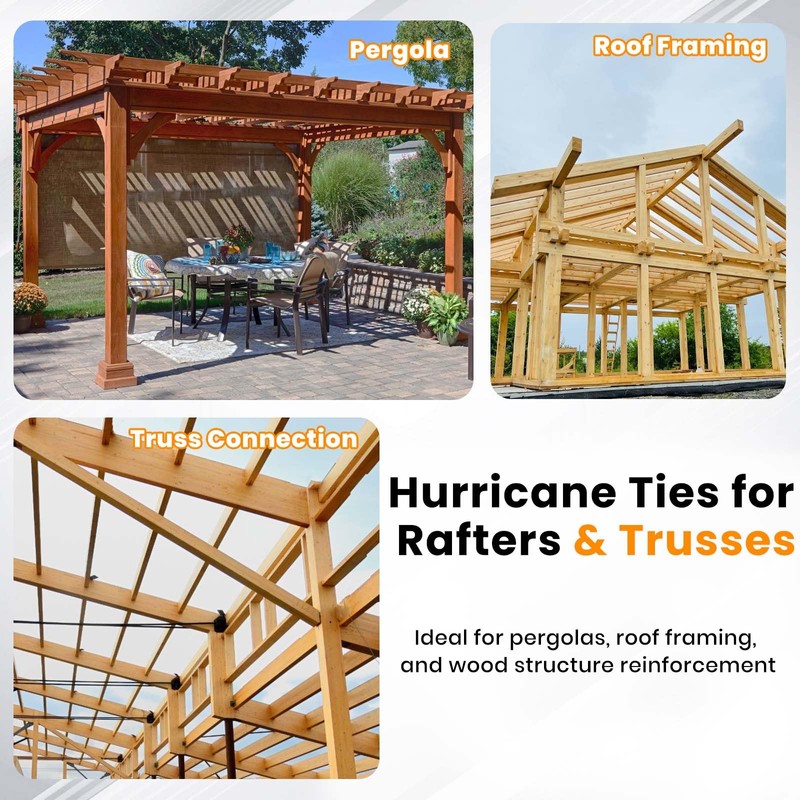 Hurricane Ties for Rafters, 30 Pcs 18-Gauge Galvanized Hurricane Straps