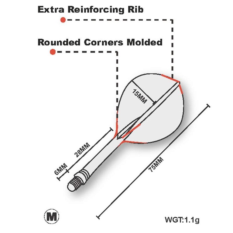 CUESOUL ROST Series Shaft Integrated Flight Pear Teardrop Shape M,