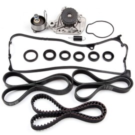 SCITOO Timing Belt Kit 6 PK 990B 19301-PLC-315 1352420 14520-PLC-335 Timing Belt Water Pump Kit 2001-2005 for Honda Civic