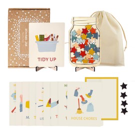 Magnetic Reward Jar for Children´s Daily tasks – with Visual Action and Behavior Flashcards – Chore Chart, Potty Training, Sleep Tool – Classroom Supplies, Teacher Must Haves, Home Decor