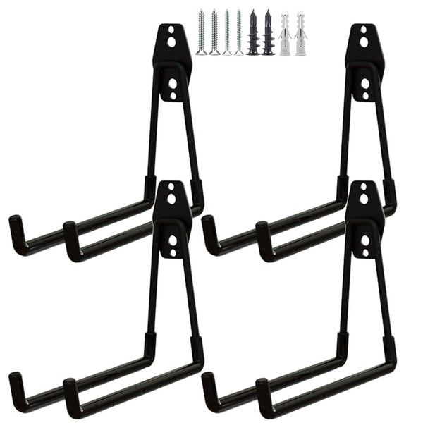 SagaSave Heavy Duty Garage Hooks, Double Hooks, Pack of 4,