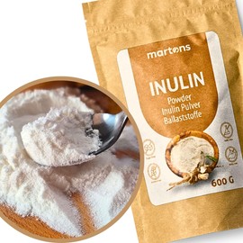 Martons Inulin Pulver | Natürlicher Chicoree | 600g Ballaststoffe Pulver | Fiber Supplement | Fibre Präbiotika Pulver | Vegan | Natural | Healthy Sweetener Inulin Kaufen Balastoffe