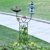 43.5" H Bird Bath and Metal Birdhouses for Outdoors,Metal Standing