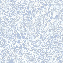 Heroad Peel and Stick Wallpaper Light Blue Floral Contact Paper 32'x17.3'' Boho Wall Paper Modern Removable Self Adhesive Wallpaper for Bedroom Bathroom Kitchen Cabinet Decor Waterproof Vinyl Roll