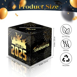 2025 Graduation Card Box Holder, Grad Congrat Decoration Box, Envelope Receiving Graduation Party Celebration Black