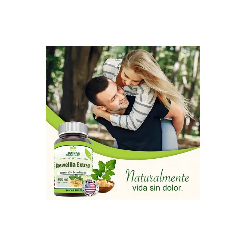 Herbal Secrets Boswellia Extract Serrata 600mg 120 Cápsulas Sabor Sin