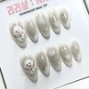 Cozy Snowman Handmade Nail Tips - Short Ballerina / 포근포근