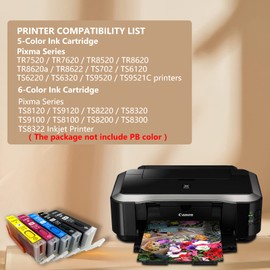 HEMEINY Refillable Ink Cartridges Replacement for Canon 280XXL 281XXL PGI-280XXL CLI-281XXL for Pixma TR8620 TR8622 TS6220 TR8520 TS9520 TS6120 TR7520 TS9521C TS6320 TS702 Printer (5 Colors)
