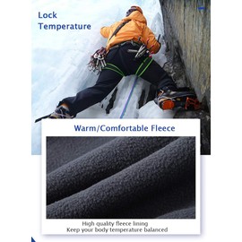 Gash Hao Men's Ski Snow Pants Waterproof Hiking Snowboard Pants Breathable Fleece Lined Zipper Bottom Leg(Grey 36WX32L)