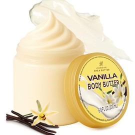 Mantequilla corporal de vainilla, manteca corporal de karité para mujer, piel seca, loción de vainilla natural para el cuidado del cuerpo huele bien, 