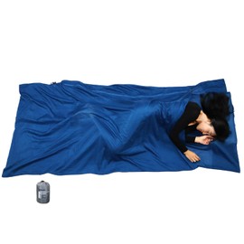 BROWINT Lnlay Sleeping Bag with Double Zip and Pillow Compartment, 220 cm x 110 cm Extra Wide Sleeping Bag for Hostels, Lnlay Lightweight, Compact and Breathable