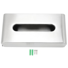 Tissue Box Holder, Rectangular Wall Mounted Tissue Box Stainless Steel Rectangle Scratch Resistance Tissue Box Holder for Home Bathroom Bedroom Dinning Room Office