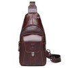 LUKZIJAES - Bolsa de piel genuino para hombre, #10-Café