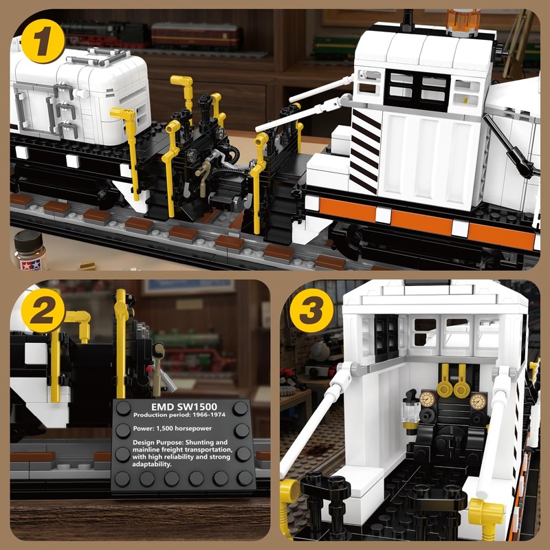 Mould King 12051 Diesel Train Building Set, Locomotive Train Model