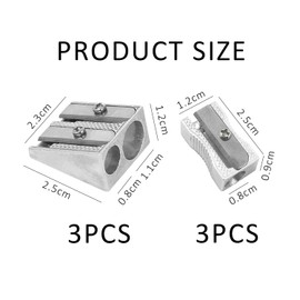 VBRHFRIF 6 Pieces Pencil Sharpener, Single and Double Hole Pencil Sharpener, Student Supplies, Student Stationery, Office Supplies, Metal Pencil Sharpener, Portable Pencil Sharpener