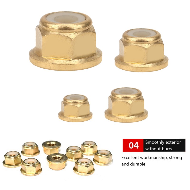 50Pcs Flange Nut Pure Copper Lock AntiSkid AntiLoose Fasteners Set