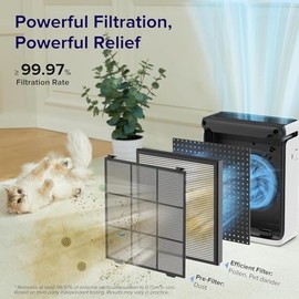 LEVOIT Vital 100S-P Filtro de repuesto, filtros purificadores de aire auténticos, compatible con el modo de sueño HEPA, carbón activado de alta eficie