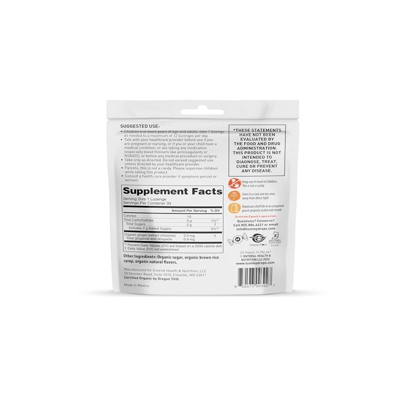 Tummydrops, Natural Ginger, 30 Drops