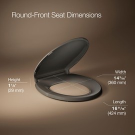 KOHLER 4639-RL-K4 Cachet ReadyLatch Round Toilet Seat Soft Close, Cashmere