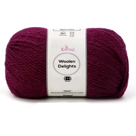 Woolen Delights Extra Soft and Fluffy Yarn for Knitting & Crocheting Baby Blankets, Heavy Worsted/Aran Weight #4, 3 Skeins per Pack, 300g/522yds (Dark Burgundy)