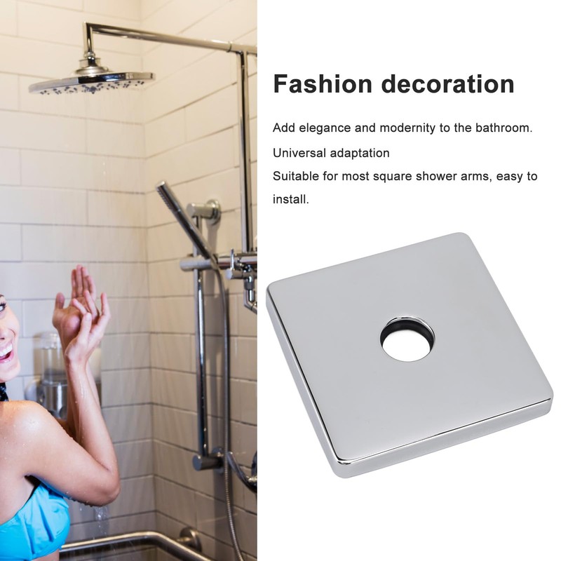 2pcs Square Shower Arm Cover Plate, Stainless Steel Shower Arm