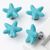 Seaside Themed Starfish Drawer Knobs Set of 4, 3.4cm Blue