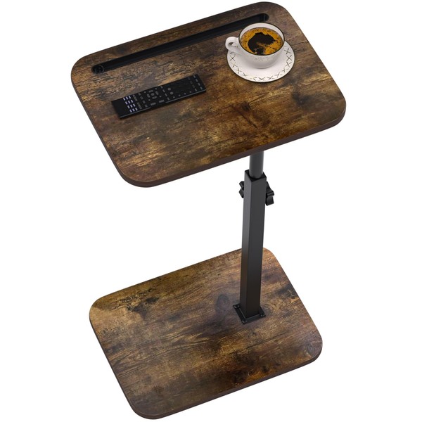 TV Tray Side Table for Couch - 360° Swivel Adjustable
