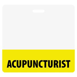 Acupuncturist Badge Buddy Horizontal White Heavy Duty 50 Pcs - Elevate Your Style with Our Nurse Practitioner Badge Buddy - Spill & Tear Proof - Double Sided Made in USA