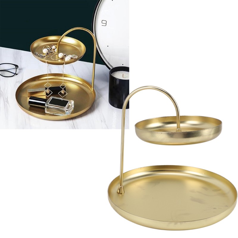 2 Tier Jewelry Tray Elegant Simple Sturdy Stable Metal Multi