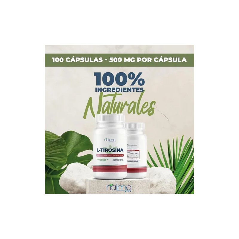 L - Tirosina 500mg - 100 Cápsulas Por Frasco