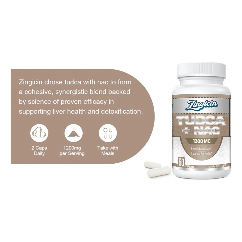 Tudca 1200 Mg + Nac Protector Hepático 60 Capsulas