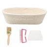 25cm Bread Proofing Basket Set Oval Natural Rattan Sourdough Proofing